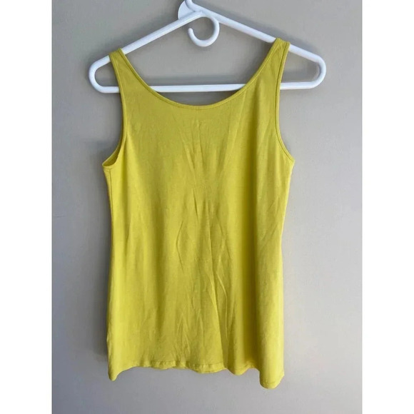 Eileen Fisher 100% Organic Cotton Yellow Tank Size XXS But oversized - Picture 7 of 9